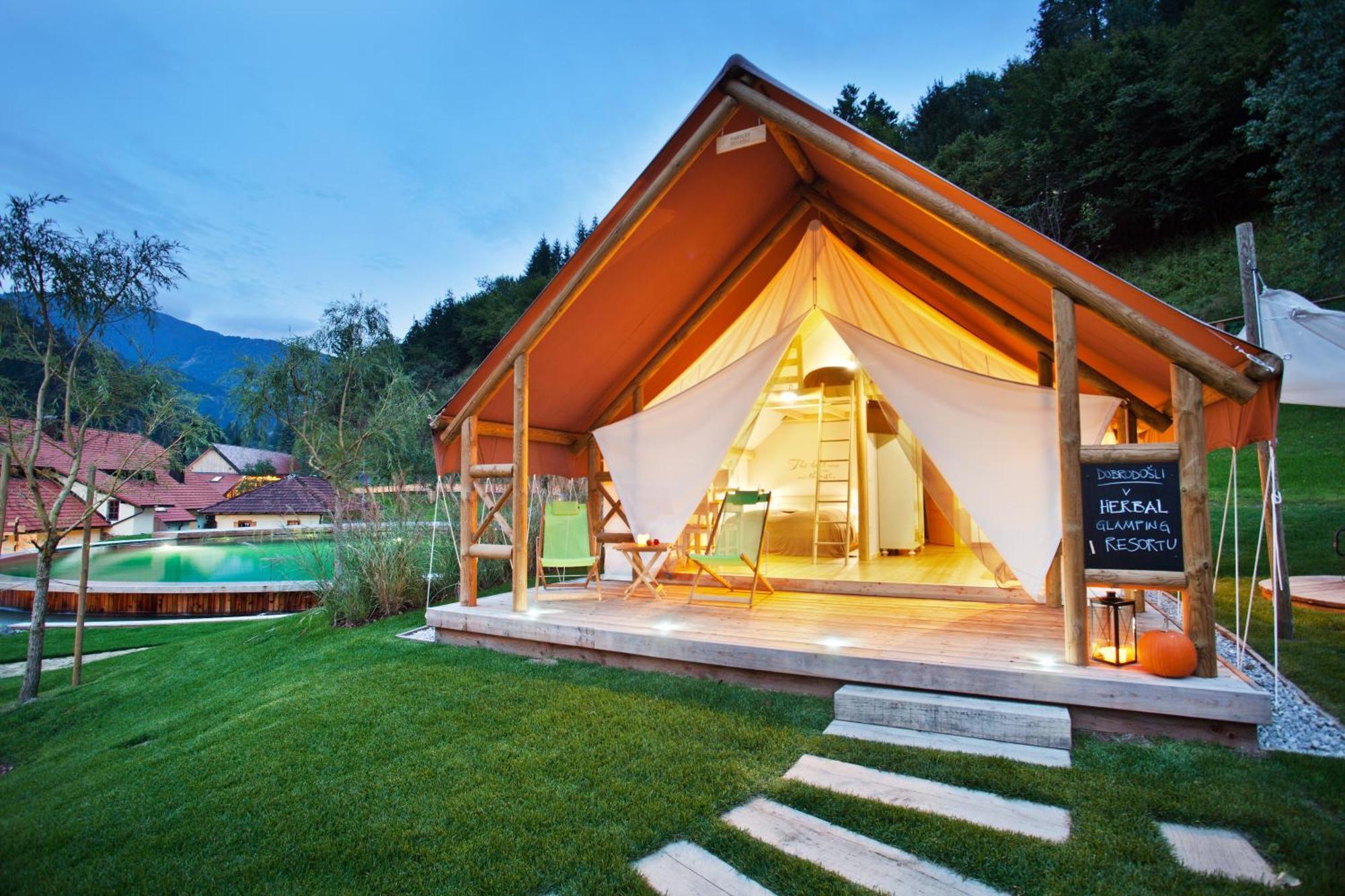 Charming Slovenia - Herbal Glamping Resort Ljubno Bagian luar foto